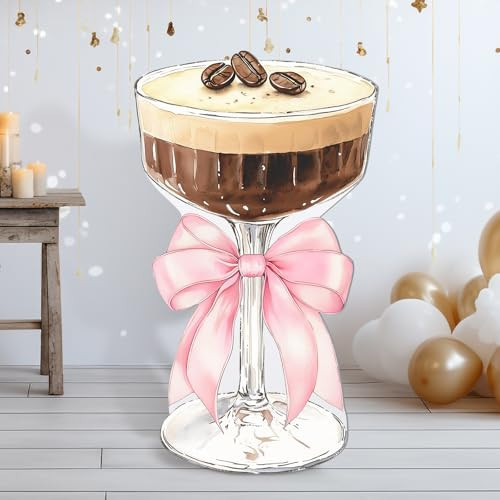 Colingmill 4ft Espresso Martini Birthday Decorations Pink a Tini Bit Older Party Backdrop Birthday Party Cardboard Cutouts Decor for Women Bar Wedding Bachelorette Bridal Shower Supplies | Amazon (US)