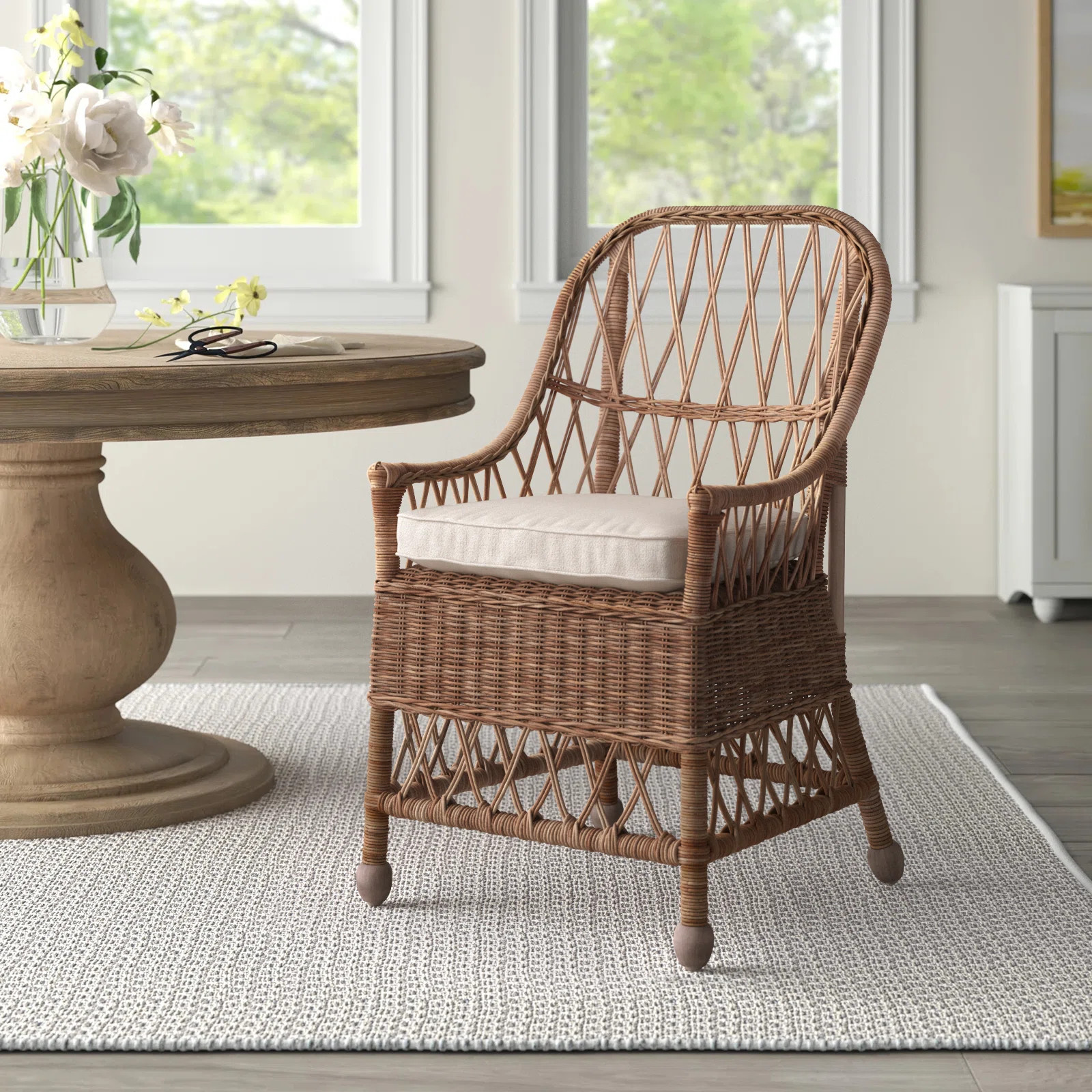 Sand & Stable™ Bruton Cross Back Arm Chair in Brown & Reviews | Wayfair | Wayfair North America