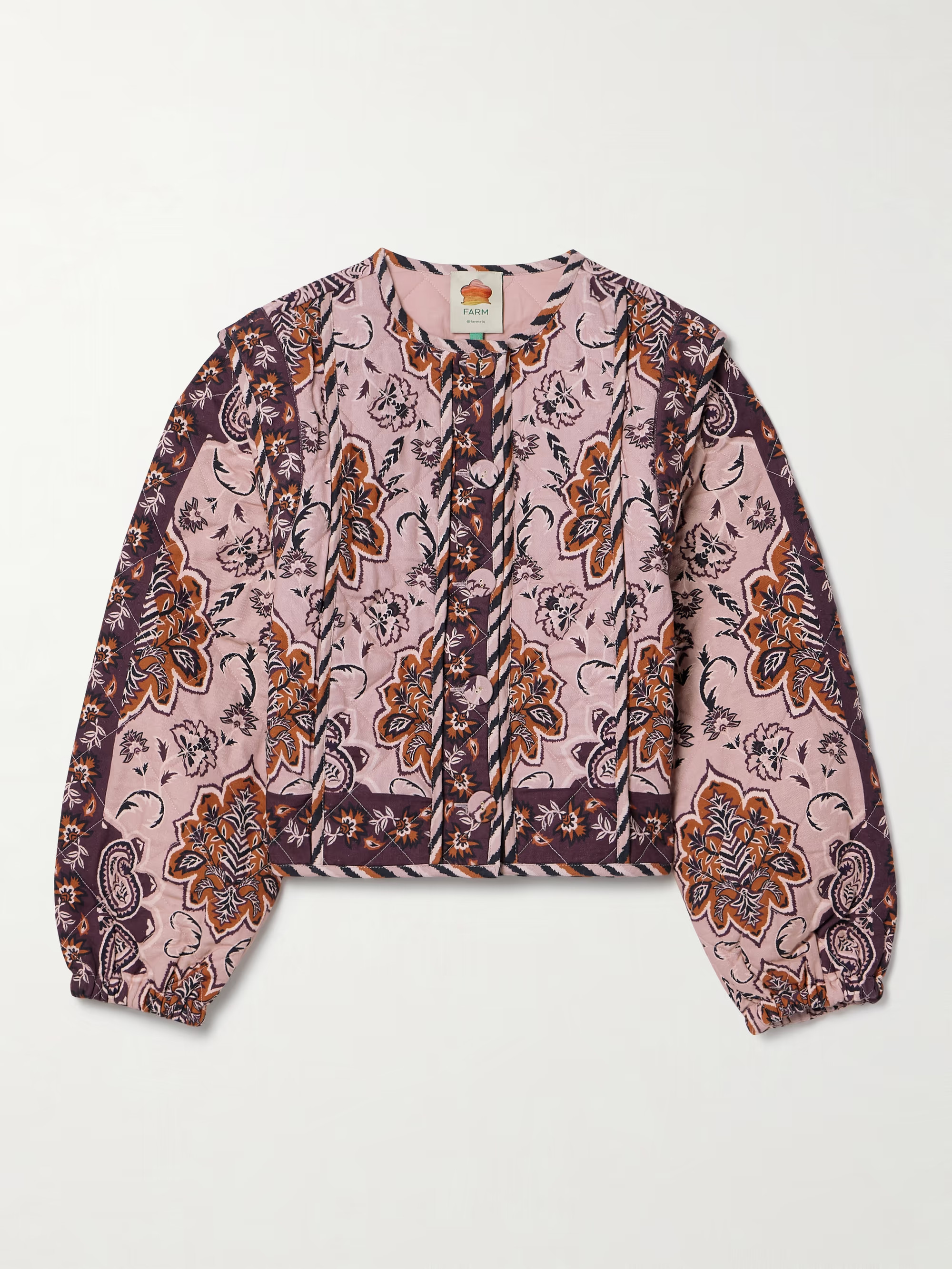 FARM RIO Paisley-print quilted cotton jacket | NET-A-PORTER | NET-A-PORTER (US)
