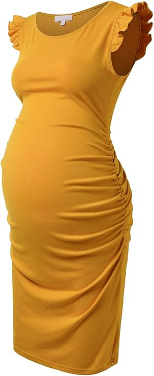 Bhome Maternity Dress Flying Sleeve Casual Pregnancy Summer Dresses | Amazon (US)