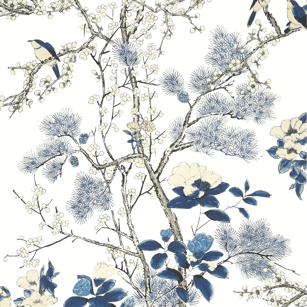 Thibaut Katsura Blue And White Wallpaper | DecoratorsBest