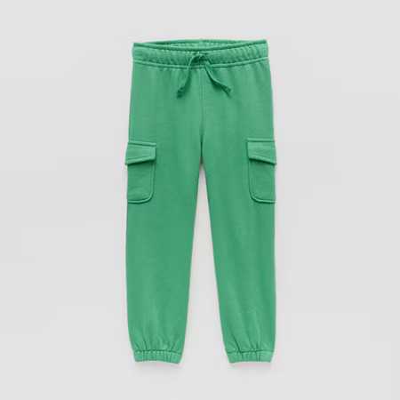 Okie Dokie Cargo Toddler & Little Boys Cuffed Regular Fit French Terry Jogger Pant, 5t, Green | JCPenney