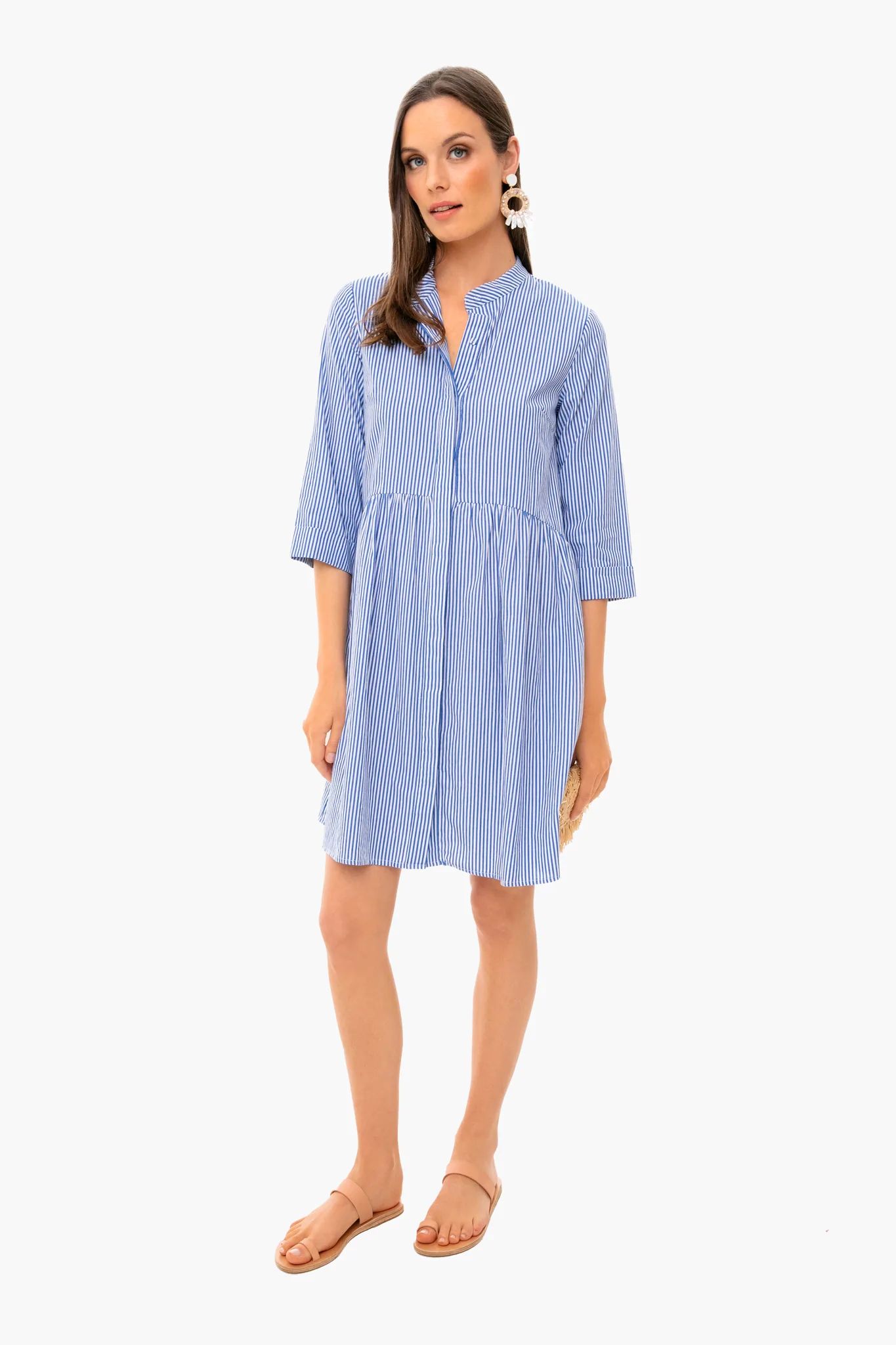 Blue Stripe Cotton Royal Shirt Dress | Tuckernuck (US)