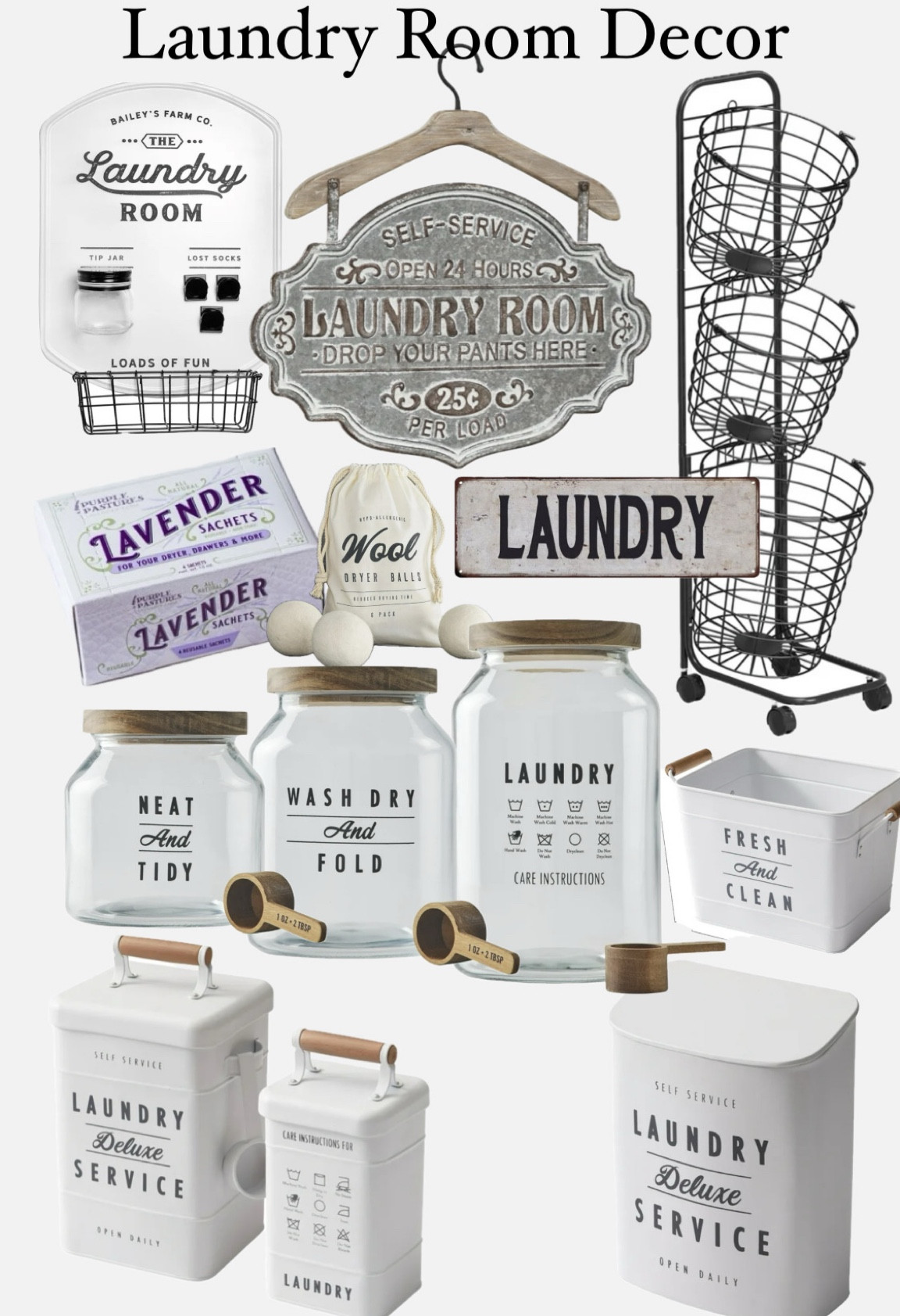 Loving all this laundry decor from #Walmart! Glass jars for laundry soap and magnetic dryer lint container. 
#laundrysign #laundryroomdecor #laundrydecor #laundryhamper #laundrybasket #lavendersachets #soapcontainer #walmartfinds #springcleaning #organizers #containers 
