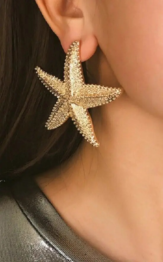 Statement Gold Starfish Earrings | GIGILAND UK | SilkFred | SilkFred