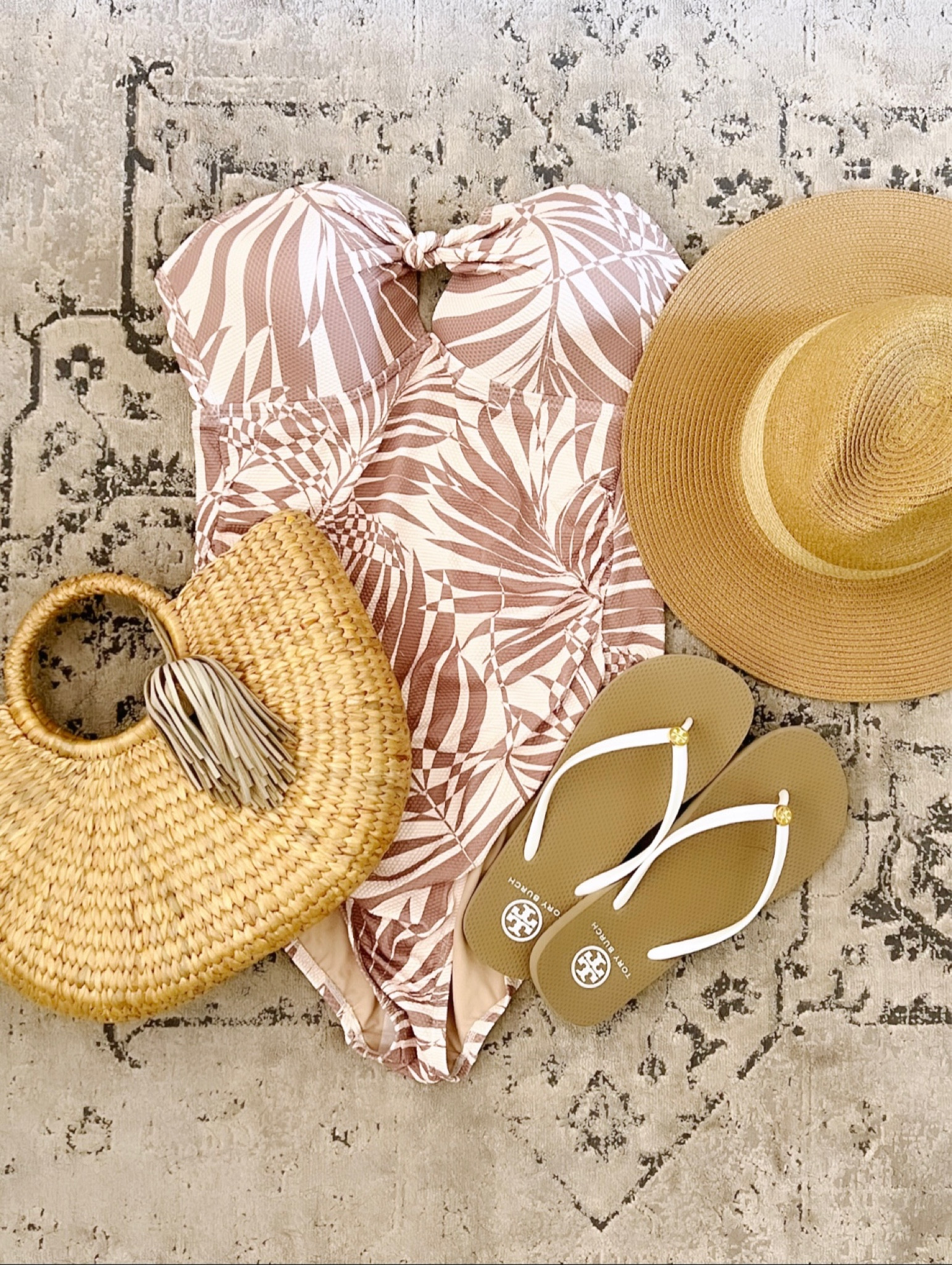 LTKswim, Target swimwear, Strapless swimsuit, Neutral style, Beach style, Spring Break essentials, packable hat, Nordstrom style finds, Tory Burch sandals, straw bag

#LTKitbag #LTKshoecrush #LTKswim
