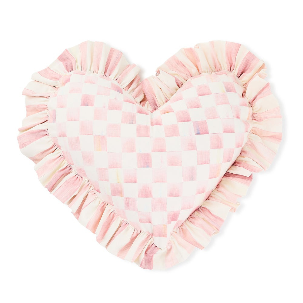 Rosy Heart Throw Pillow with Ruffle | MacKenzie-Childs