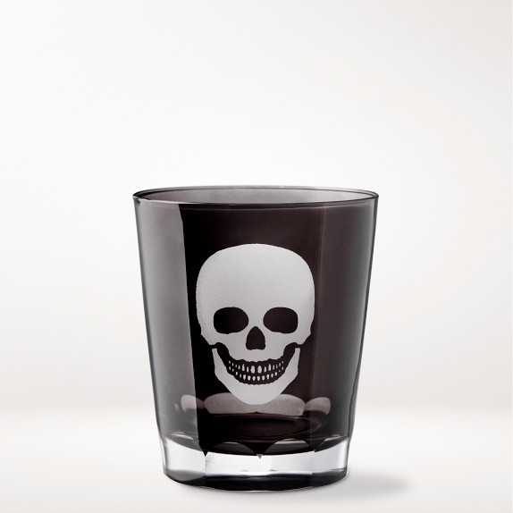 Etched Skull Double Old-Fashioned Glasses | Williams-Sonoma