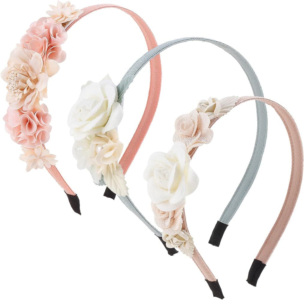 Baby Girl Floral HairBand Headbands Plastic Flower Crown for Girl and Women by mligril | Amazon (US)