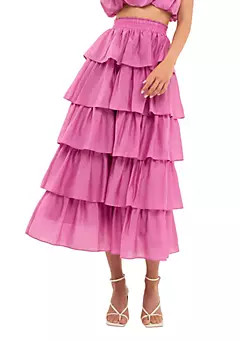 Endless Rose Tiered Midi Skirt | Belk