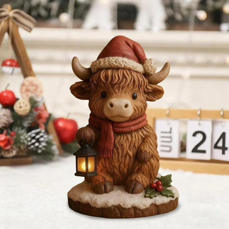 Garden Highland Cow Statue Light Up Indoor Outdoor Resin Decor with Lantern Decor Birthday Gifts ... | Walmart (US)