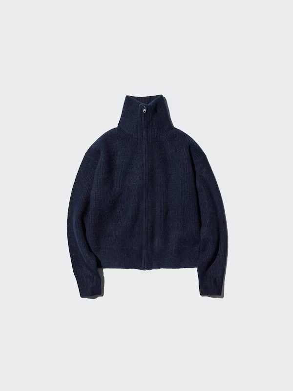Soufflé Yarn Full-Zip Cardigan | UNIQLO (UK)