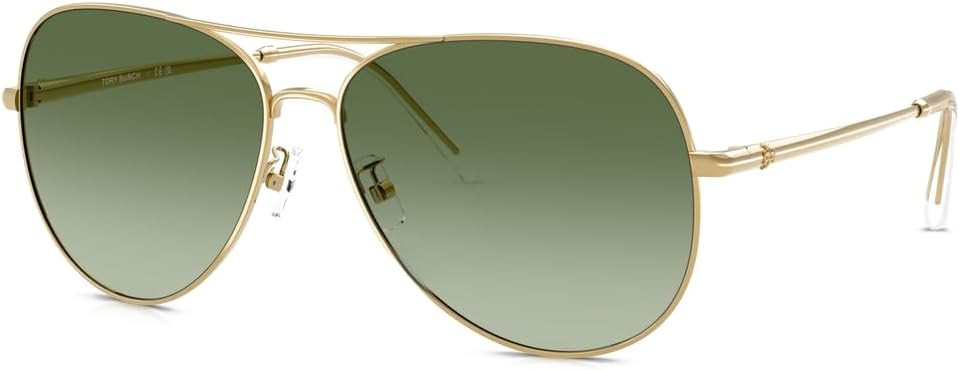 Tory Burch Women's Eleanor Pilot Sunglasses | Amazon (US)