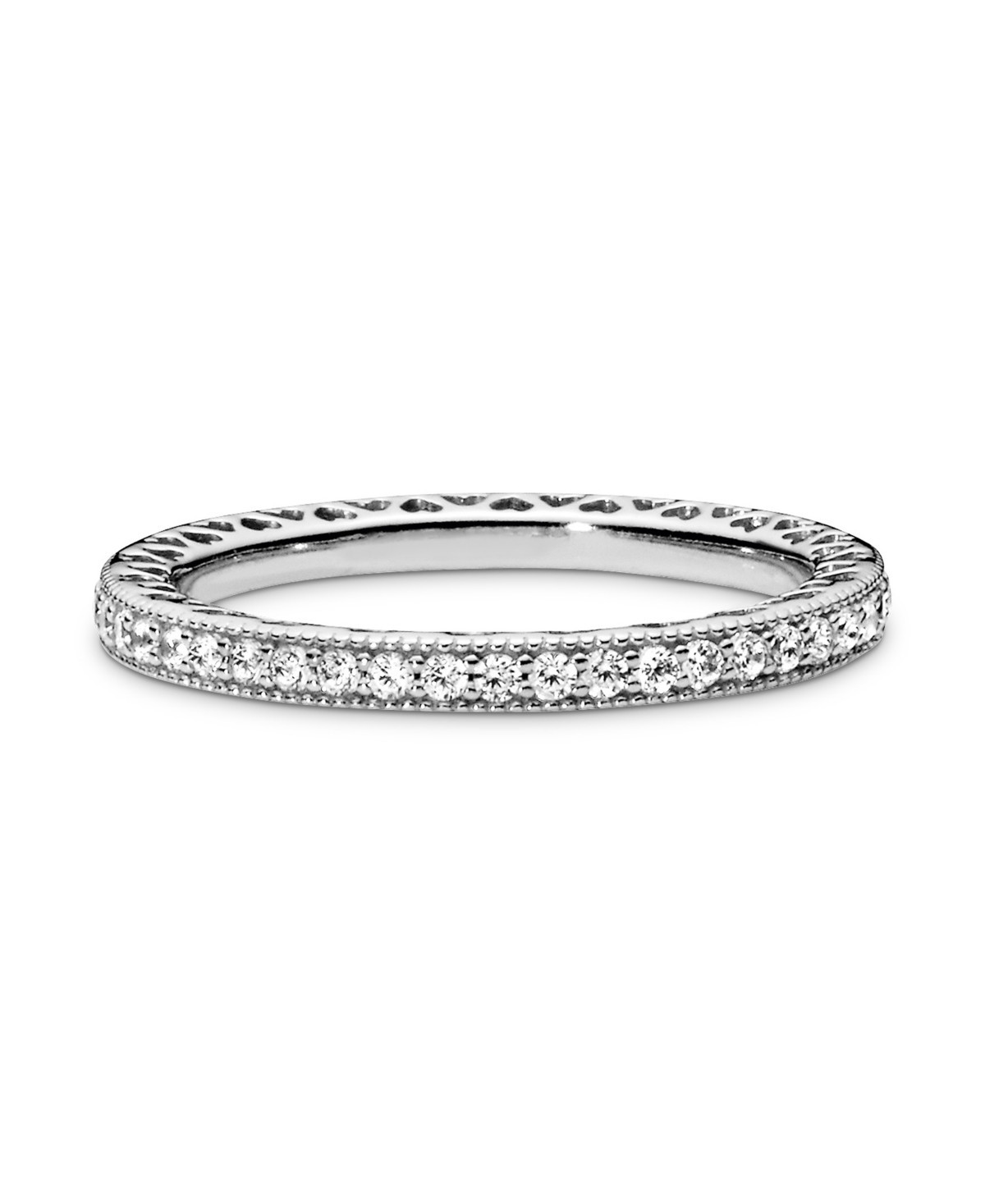 Pandora Cubic Zirconia Signature Sparkle Hearts Ring - Silver | Macy's