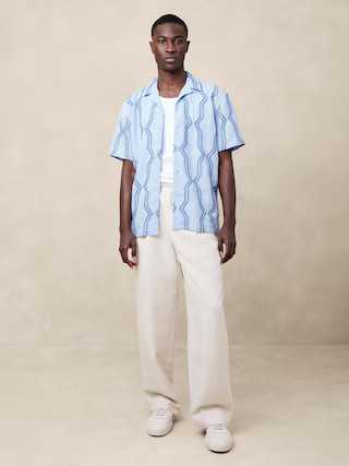 Embroidered Linen Resort Shirt | Banana Republic (US)