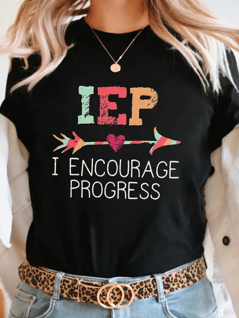 Iep Print T shirt Short Sleeve Crew Neck Casual Top Summer - Temu | Temu Affiliate Program