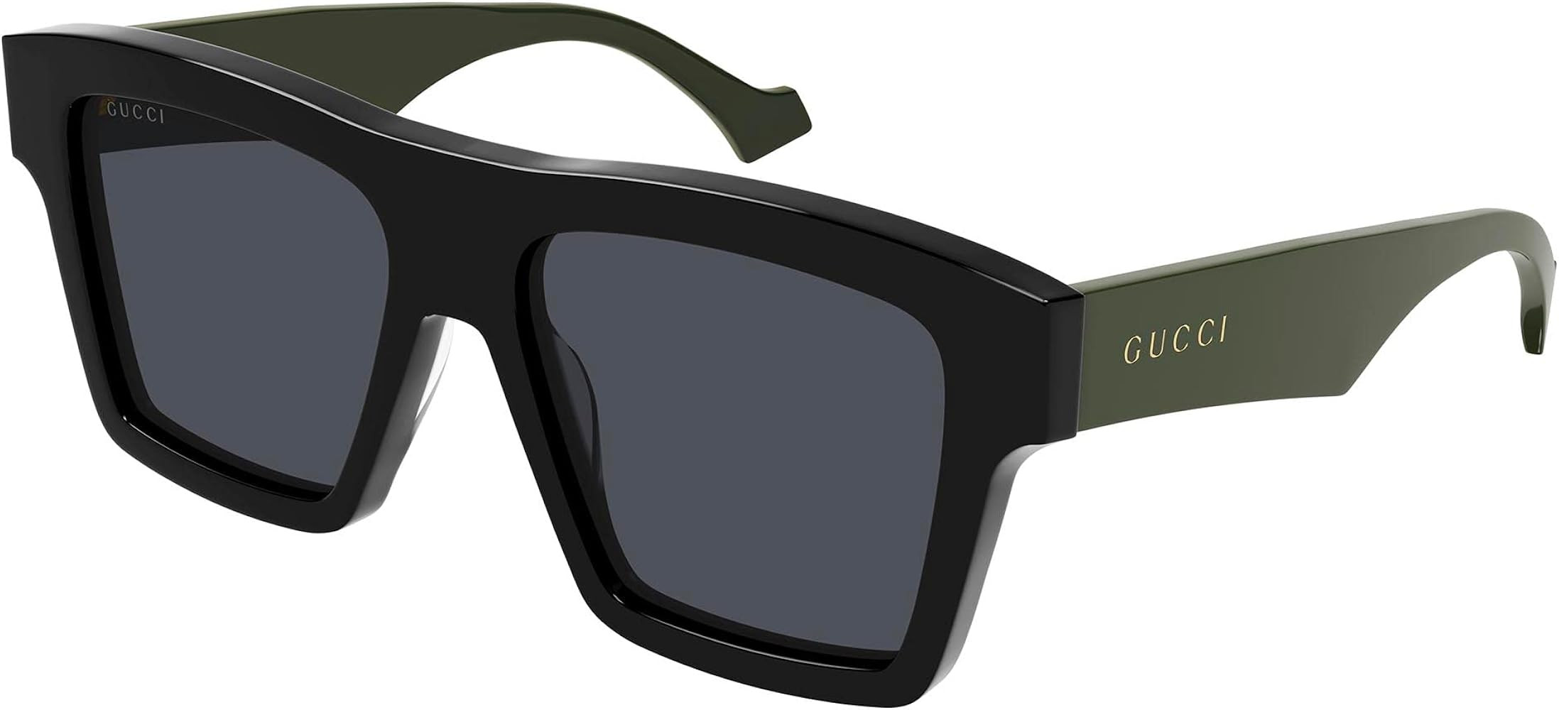 Gucci GG0962S 009 Black/Grey Rectangular 55mm Men's Sunglasses | Amazon (US)