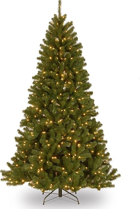 National Tree Company Pre-Lit Artificial Christmas Tree, Green, North Valley Spruce, White Lights... | Amazon (US)