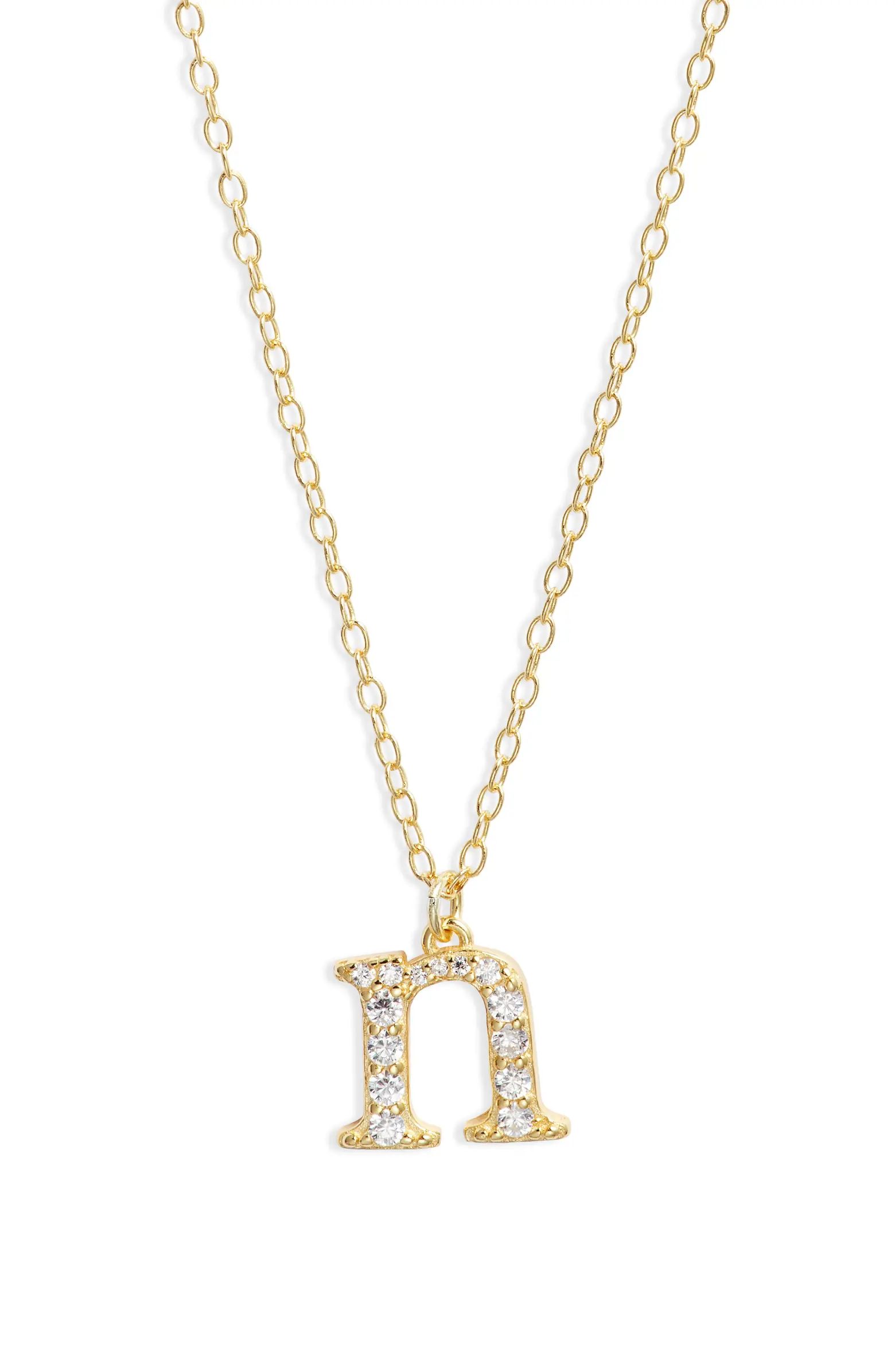 Argento Vivo Sterling Silver Mini Pavé Initial Necklace | Nordstrom | Nordstrom