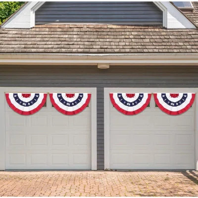 American Pleated Fan Flag USA Patriotic Flag Bunting Half Fan Banner Decoration Indoor/Outdoor (4Pcs) | Wayfair North America