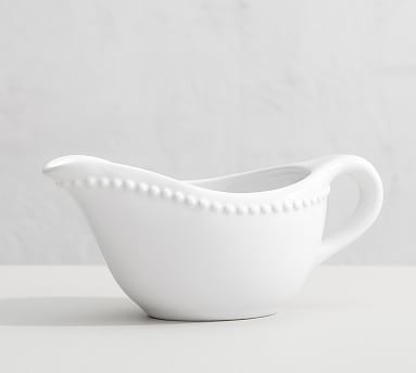 Emma Beaded Stoneware Gravy Boat | Pottery Barn (US)