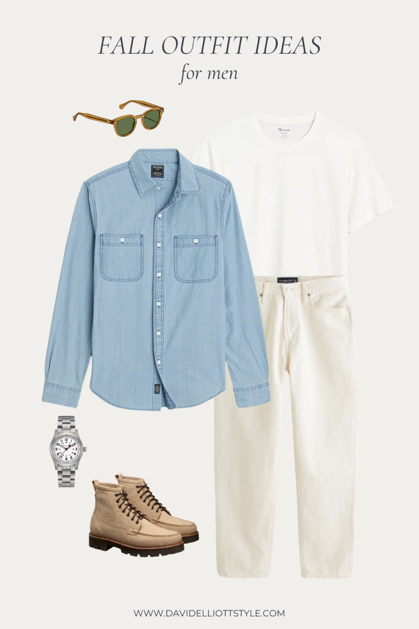 Fall mens outfit idea with denim shirt and boots 



#LTKMens