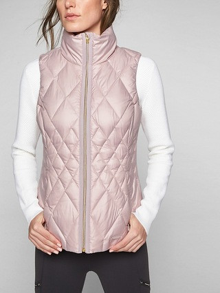 Athleta Womens Responsible Down Vest Soft Lilac Size L | Athleta