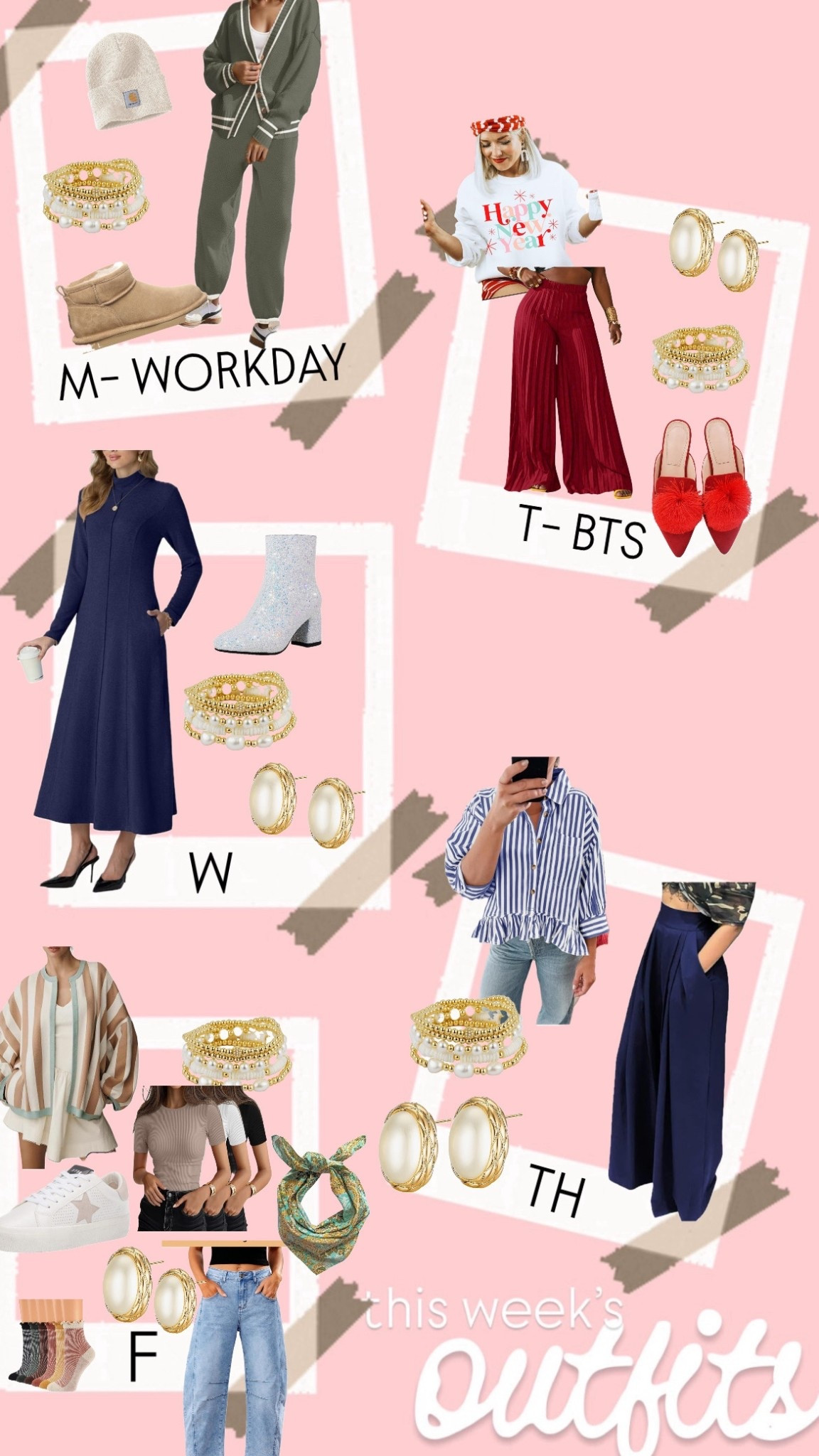 Sunday Scaries easeeeee when you have your Outfits in Order! 

Planned my outfits for the week so it’s one less thing to worry about. Wanna twin in the New Year?! 👯‍♀️💖🛍️

#LTKTeacher 

#LTKMidsize #LTKSeasonal #LTKGiftGuide