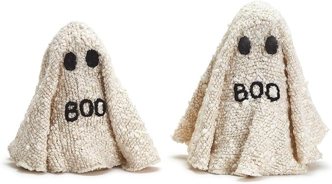 Two's Company Boo Set Of 2 Hand-Crafted Ghosts w/ Embroidery Accents | Amazon (US)