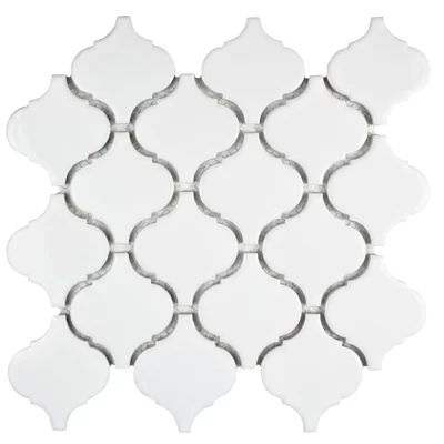 Retro 2.87" x 3.06" Porcelain Lantern Mosaic Tile in Glossy White | Wayfair North America