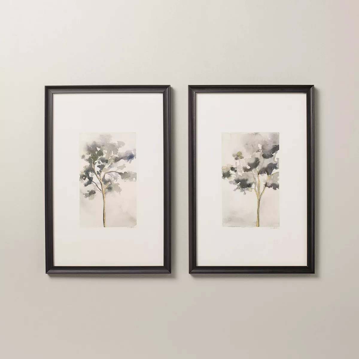 Set of 2 12"x18" Vertical Watercolor Tree Art - Hearth & Hand™ with Magnolia | Target