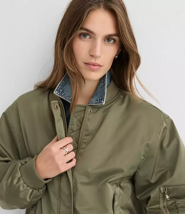 Twill Bomber Jacket | LOFT