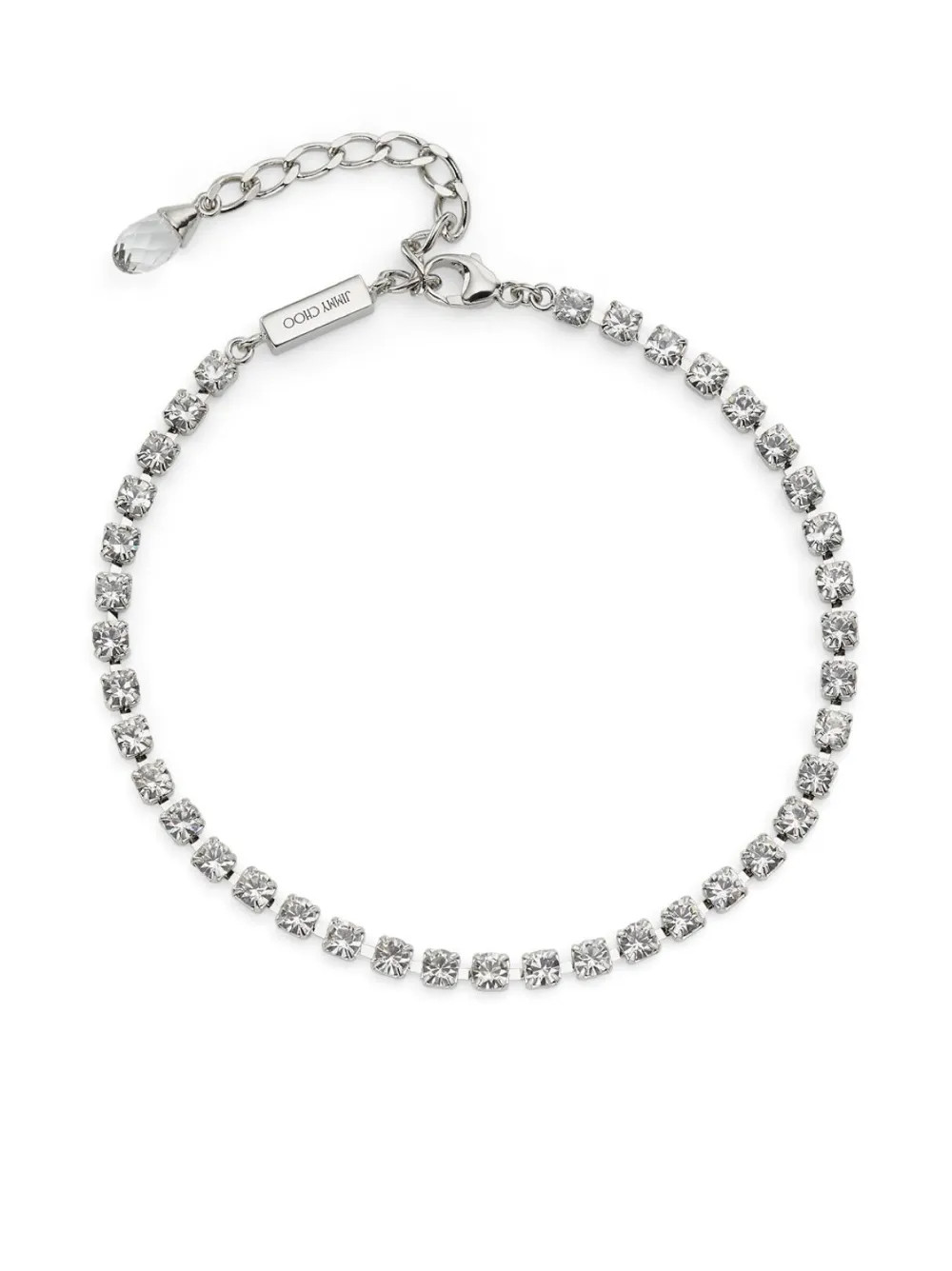 Jimmy Choo Saeda Crystal Embellished Anklet | Silver | FARFETCH AU | Farfetch Global