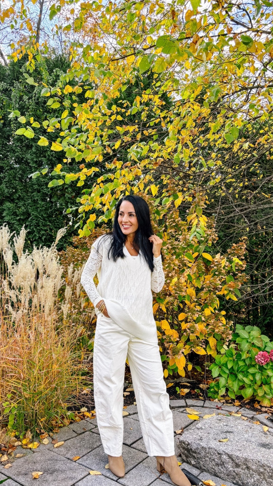 Cream sweater vest with cream, corduroy barrel pants
Lace Amazon top
Code laura15 on boots

#LTKFindsUnder50 #LTKShoeCrush #LTKStyleTip