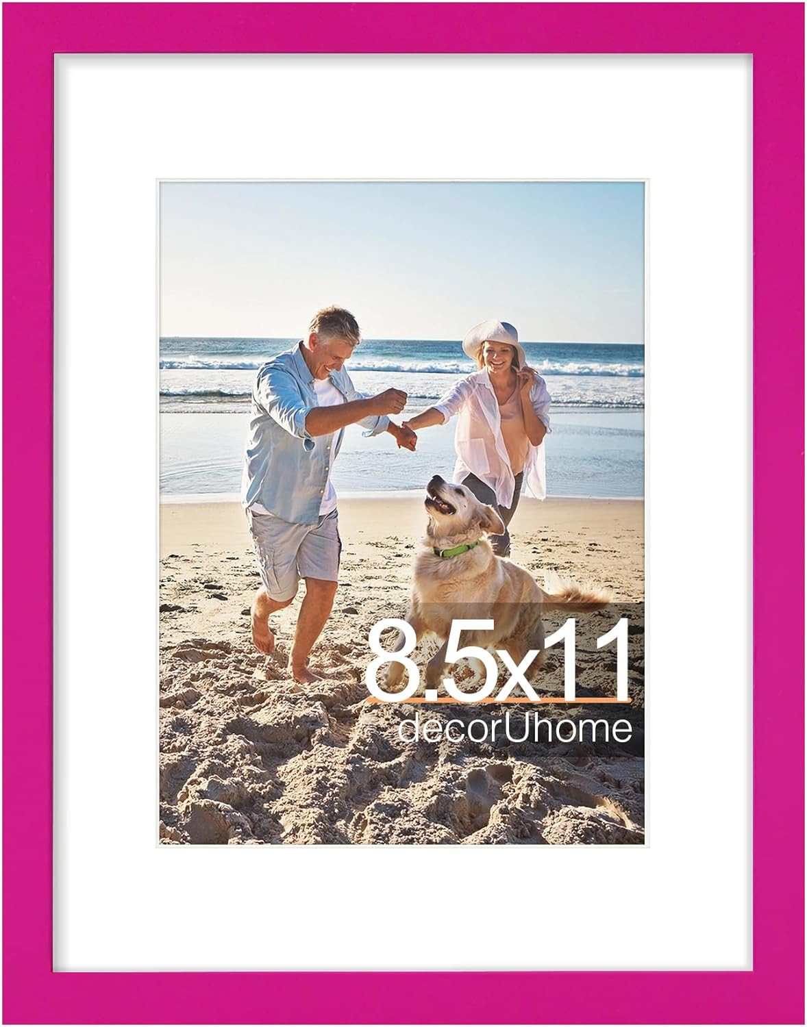 decorUhome 8.5x11 Picture Frame, Display Pictures 6x8 with Mat or 8.5x11 without Mat, Wall & Tabl... | Amazon (US)