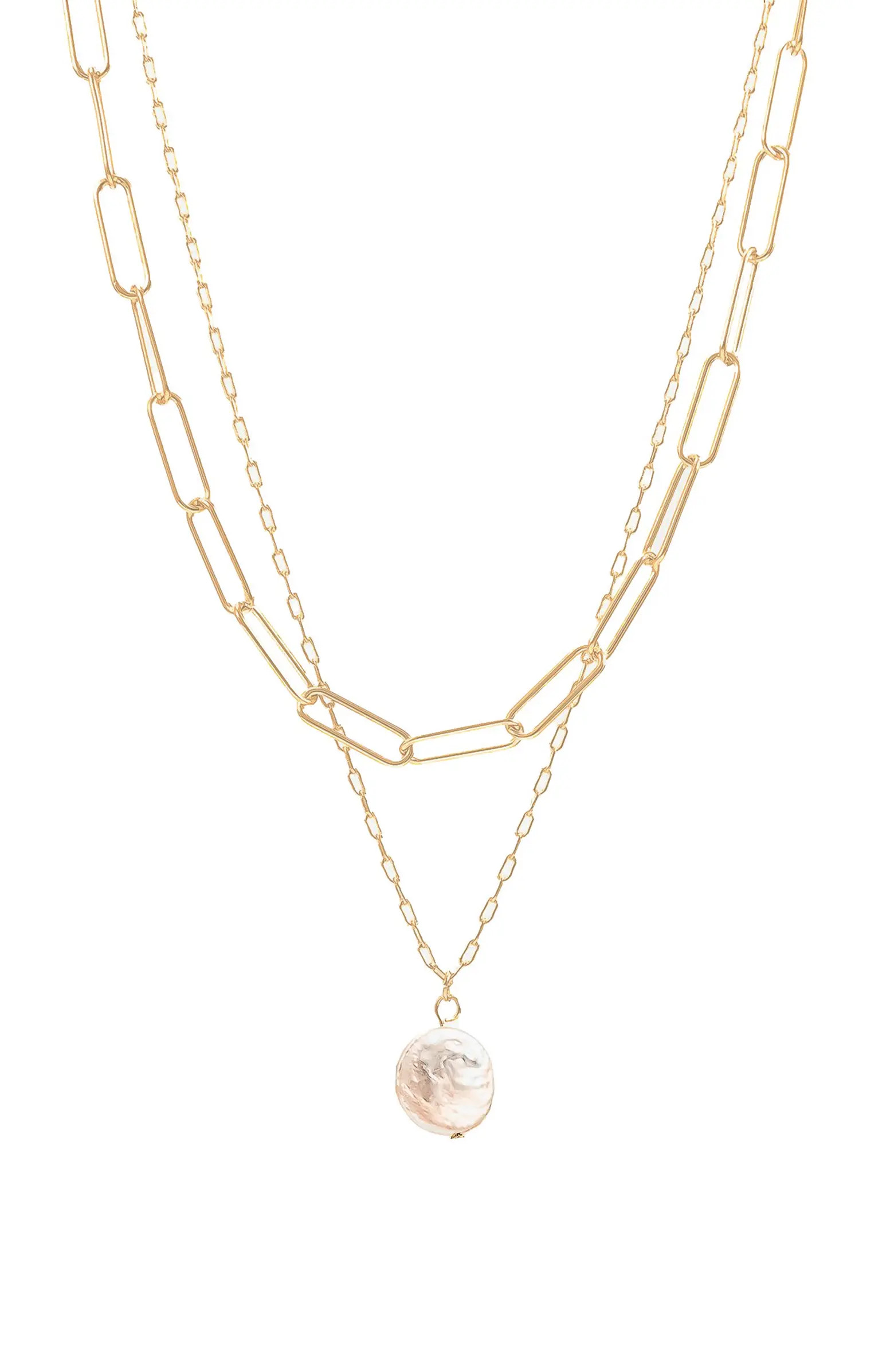 14k Gold Plated Donda Layered Necklace Everyday Dainty Trendy | Nordstrom