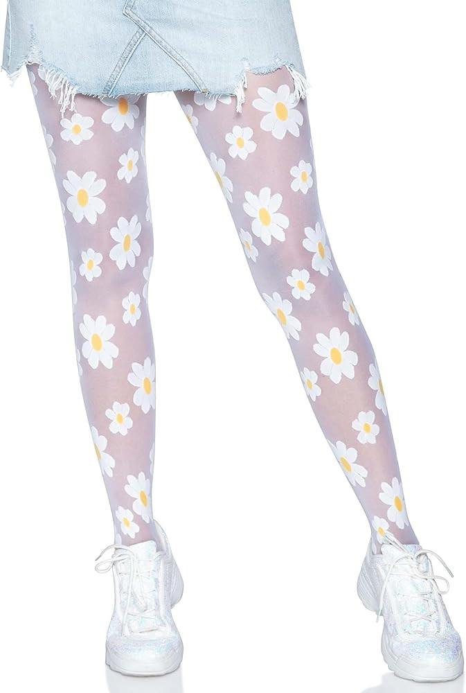 Leg Avenue Women's Woven Daisy Sheer Tights | Amazon (US)