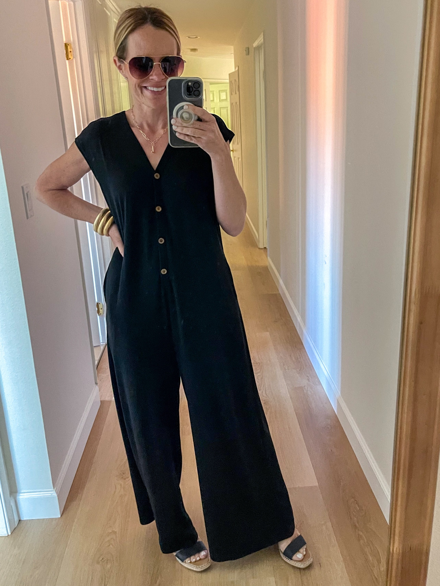Favorite Amazon jumpsuit ❤️

So cute, so comfy!!!! Runs TTS, wearing a small. It’s a little long, so I paired it with some cute wedges but also wore it with flats this morning! 

She has pockets 👏🏼 

The perfect summer jumpsuit!! 

#LTKfindsunder100 #LTKover40 #LTKstyletip