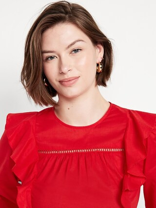 High-Neck Ruffle Peplum Top | Old Navy (US)