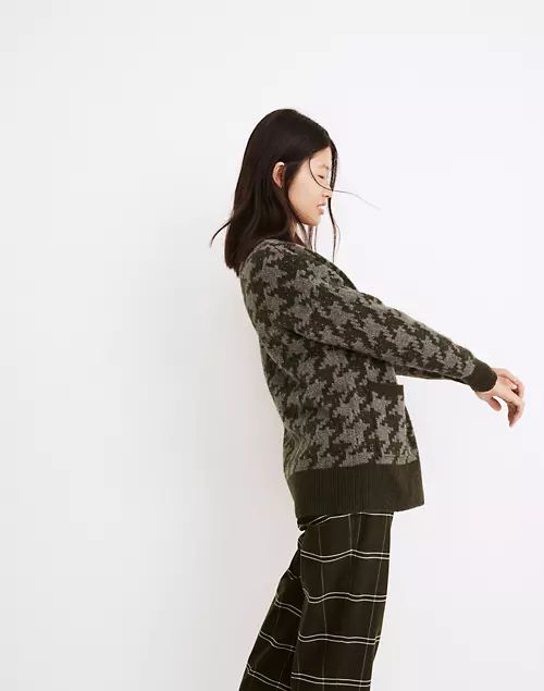 Allston Double-Button Cardigan Sweater in Houndstooth | Madewell