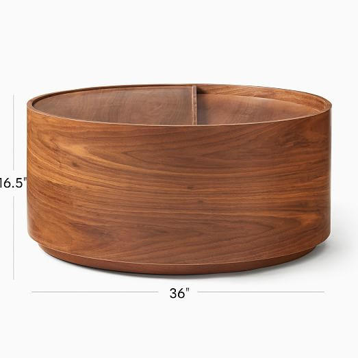 Volume Round Storage Drum Coffee Table (36") | West Elm (US)
