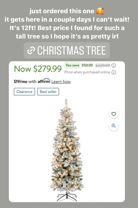 Just ordered this 12ft flocked Christmas tree from Walmart! It’s the best price I’ve found for one this tall!

#LTKHoliday #LTKHolidaySale #LTKSeasonal