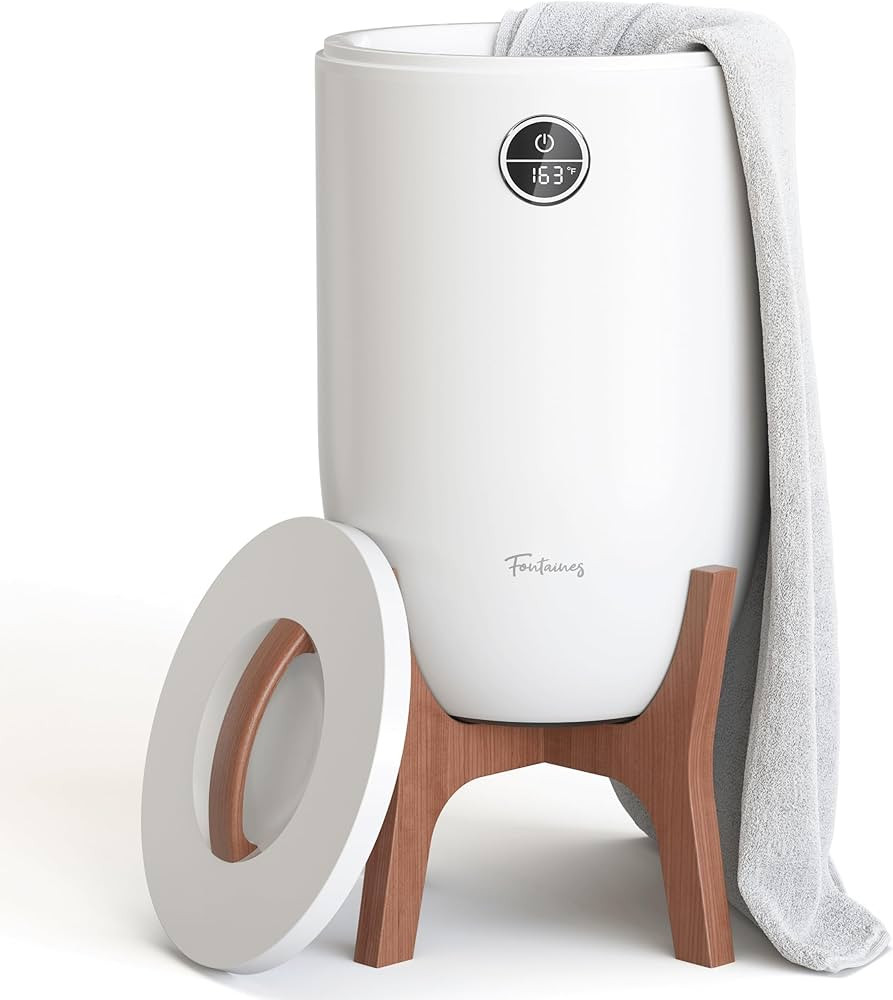 Fontaines Luxury Towel Warmer for Bathroom, Spa - Large Heated Thermal Bucket, Wood Handle, Safe ... | Amazon (US)