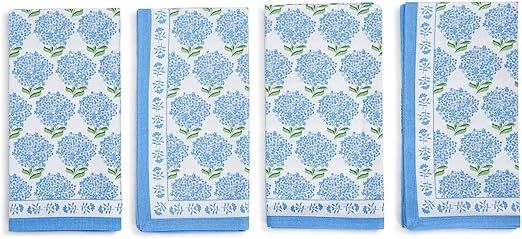 Two's Company Hydrangea Set of 4 Napkins - Cotton | Amazon (US)
