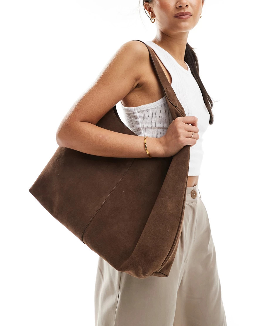 & Other Stories large suede leather tote bag in brown | ASOS (Global)