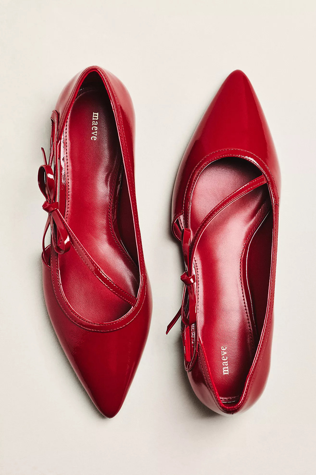 Maeve Pointed-Toe Side-Strap Bow Flats | Anthropologie (US)