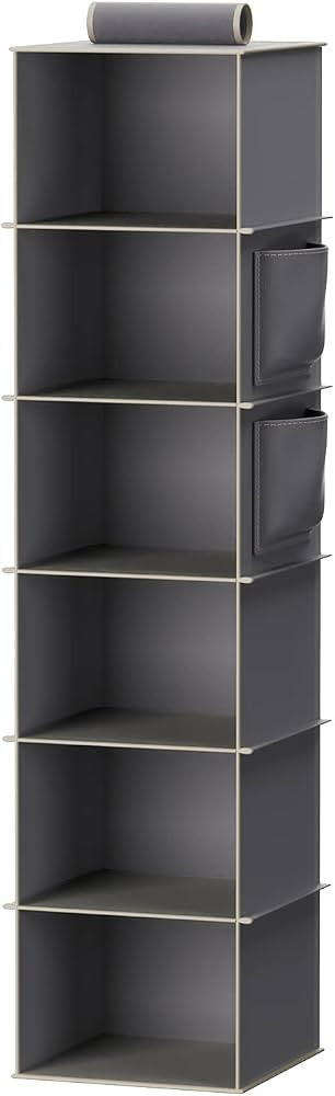 YOUDENOVA Hanging Closet Organizer and Storage, 6-Shelf Closet Hanging Storage Shelves,Grey | Amazon (US)