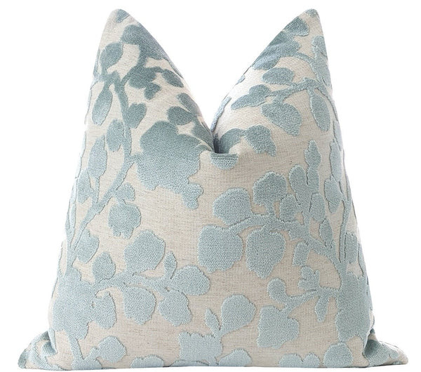 Bethany Mist Floral Velvet Pillow | Land of Pillows