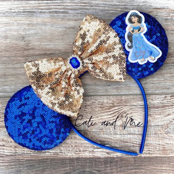 Princess Jasmine Minnie Ears, Jasmine Ears, Aladdin, Jasmine Minnie Mouse Ears, Jasmine Minnie Ea... | Etsy (US)