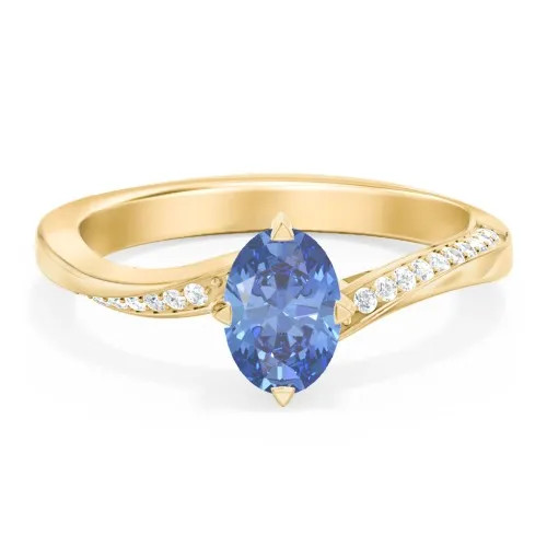 Solitaire Engagement Ring with Twisted Shoulder Accents | Jewlr